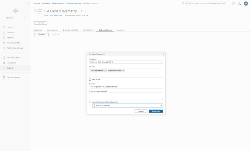 Subscription Emails for Flow Completion in Tableau Prep
