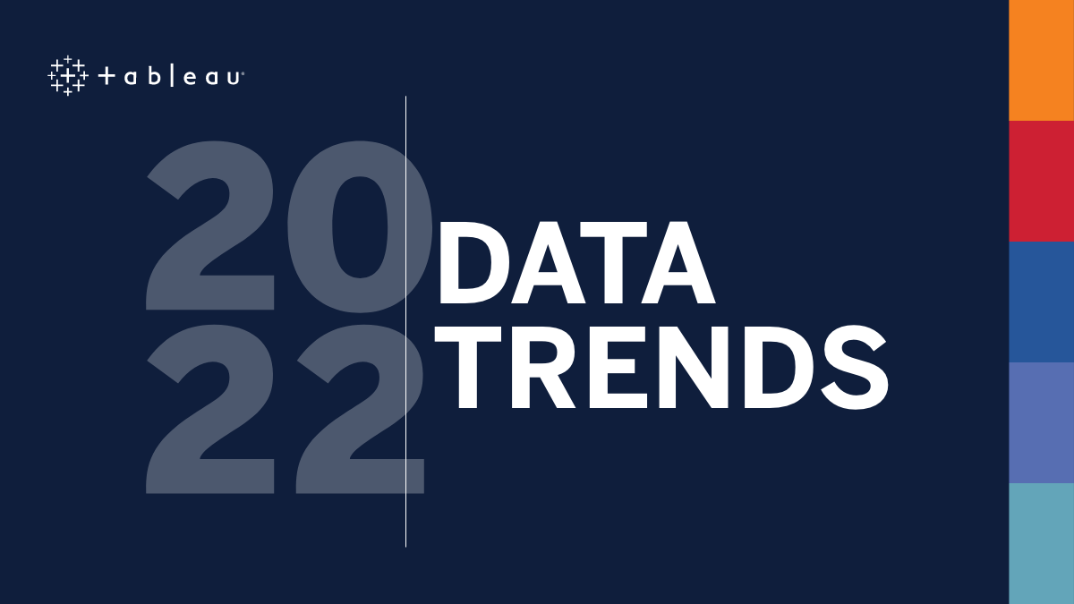 Tableau 로고가 있는 짙은 파란색 배경에 "2022년 데이터 동향"이라고 적힌 이미지