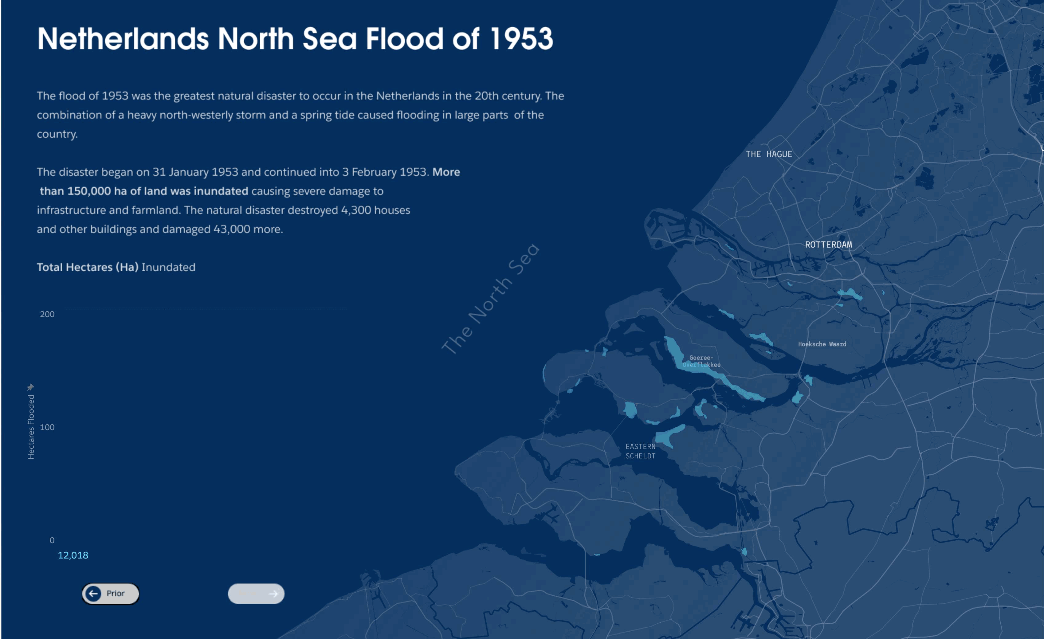 Data Visualization of the Netherlands North Sea Flood of 1953.