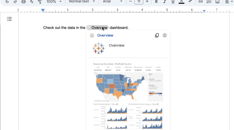 Google Doc Embed from Tableau Cloud